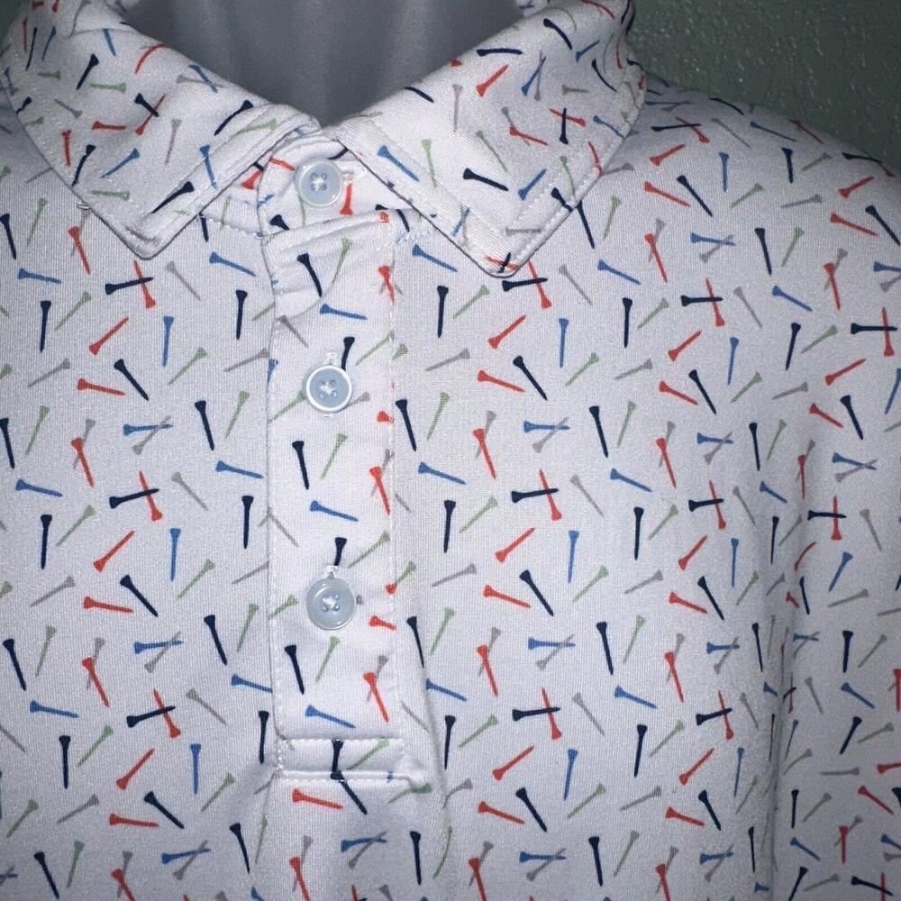 Johnston & Murphy XC4 Men's White Golf Tee Performance Golf Shirt XXL 0248